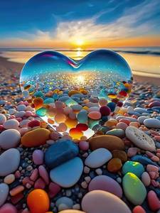 lot 22222 image: Jigsaw Puzzles for Adults 1000 Pieces, Love Pebbles Beach Puzzle, Impossible Difficult Hard Fun 1000 Piece Jigsaw Puzzles for Adults - Retail $17