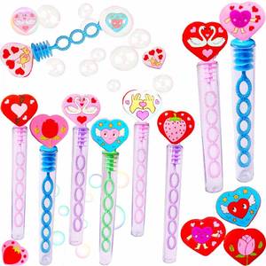 lot 22225 image: 24 Packs Bulk Mini Heart Bubble Wands for Kids 3-5 Years Birthday Party Favors,Valentines Day Classroom Carnival Prizes, Summer Bubbles Gifts - Retail $8