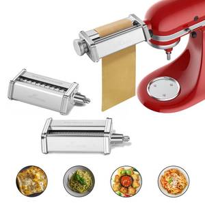 lot 22239 image: Pasta Attachment for KitchenAid Stand Mixer Included Pasta Sheet Roller, Spaghetti Cutter and Fettuccine Cutter Pasta Maker Stainless Steel Accessories 3Pcs by Gvode - Retail $88