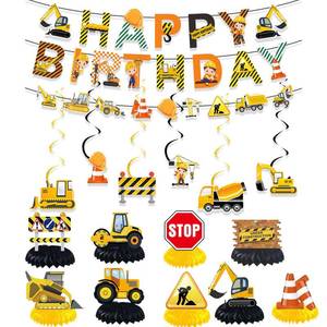 lot 29986 image: 12pcs Farm Animals Party Decorations, Barnyard Happy Birthday Banner Hanging Swirls Honeycomb Centerpieces for Farmhouse Theme Baby Shower Supplies