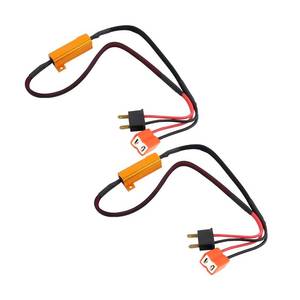 lot 30004 image: BESULEN 2PCS H7 Car LED Resistor Kit, 50W 6Ohm Vehicle Headlight Anti Flicker Error Decoder, Auto Fog Turn Signal Bulb Load Resistor Relay Harness Adaptor, Universal Auto Accessories - Retail $7