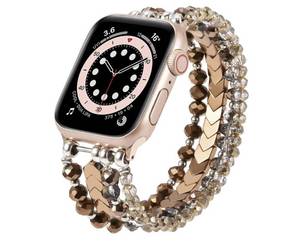 lot 30008 image: MOFREE Beaded Bracelet Compatible with Apple Watch Band 42mm44mm45mm49mm46mm Series 1110987SE654321Ultra Women Fashion Handmade Elastic Stretch Strap for iWatch Bands Coffee - Retail $19