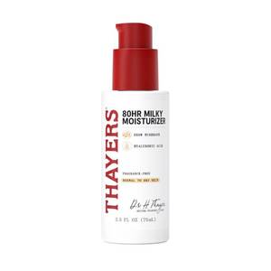 lot 30012 image: THAYERS 80HR Face Moisturizer, Face Cream with Hyaluronic Acid and Snow Mushroom, Milky Moisturizer, Lightweight Hydration for Normal to Dry Skin, Fragrance Free Skin Care, 2.5 Oz - Retail $15