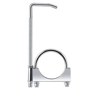 lot 30021 image: Datanly 1 Pcs 2.5 Inch Universal Exhaust Clamp with Hanger, Made of Heavy-duty Clamp with Rear Muffler Hanger Exhaust Pipe for Cars, Trucks Pipes - Retail $12
