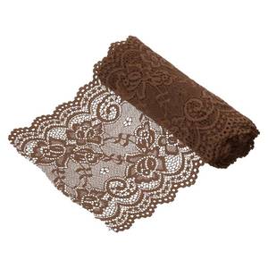 lot 30055 image: MECCANIXITY 6 Inch Wide 3 Yard Elastic Lace Ribbon, Stretch Floral Pattern Lace Trim Embroidered Fabric for Sewing Making and DIY Crafts Gift Wrapping Bouquets Wedding Decor(Brown) - Retail $9