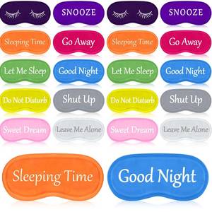 lot 30067 image: Eurzom 20 Pieces Funny Sleeping Eye Mask Bulk with Adjustable Strap Sleep Blackout Eye Mask for Night Blindfold Cover for Spa Women Men Adult Pajama Party Favors(Bright Colors) - Retail $10