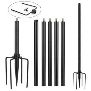lot 31744 image: BROAIMX Bird Feeder Pole Kit 79.2 Inches, Bird House Pole for Outdoors Heavy Duty, 5 Base Prongs Adjustable Bird Feeder Stand for Bird House, Suitable for BF002 used