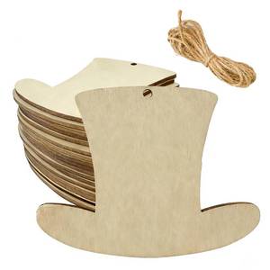 lot 31746 image: WEOSMIRA  St. Patricks Day Ornaments to Paint Wood Leprechaun Top Hat Cutouts Unfinished Wood Leprechaun Top Hat Crafts Hanging Ornaments for Home Party Decoration - Retail $12