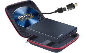lot 31753 image: Synteryx External Blu-ray Drive, Portable 3D BD-RE Player & DVD Writer for Laptop, Mac, Desktop PC, Windows 1110 - Slim Optical Disc Reader with Blu-ray CD Burner Capabilities - Retail $85