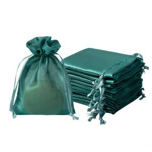 lot 31756 image: QIANF  Dark Green Small Organza Bags 4X6 inch for Wedding Favors with Drawstring, Mini Mesh Gift Bags Jewelry Pouch for Candy Bridal Shower Party Favor Baby Shower Christmas - Retail $14