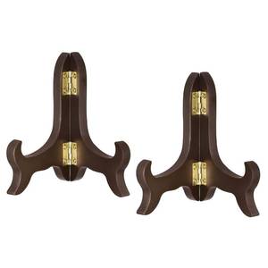 lot 31764 image: uxcell 2pcs 4 Easel Plate Holder, Wooden Folding Display Stand Brown for Decorative Picture Frame - Retail $10