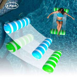 lot 31767 image: 2 Pack Float Hammock,Pool Float Lounger,Water Swimming Floating Bed Hammock,Comfortable Inflatable Lounger, for Adults Vacation Fun and Rest - Retail $15