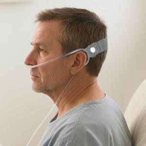 lot 31772 image: Nasal Cannula Strap Ear Protectors for Oxygen Tubing - Elastic Nasal Cannula Holder  Relieve Ear Pain, Secure Comfort Fit (Gray) - Retail $11
