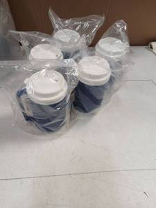 lot 31783 image: Blue reusable cup with lid lot of 5 - Retail $15