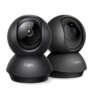 lot 45150 image: Tapo 2K Indoor PanTilt Wired Security Camera - Works as a Baby Monitor & Pet Camera, Motion Detection, 2-Way Audio, Siren, Night Vision, No-Subscription Local Storage or Optional Cloud, C211 (2-Pack) - Retail $45