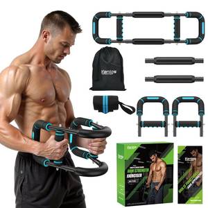 lot 45152 image: Vanlgs Twister Arm Trainer for Men, Chest Workout Equipment 5-Level Adjustable (40-130lb) with Ergonomic 27° Targets BicepsClipThigh, Portable Exerciser for Home Gym Travel Fitness, Blue - Retail $40