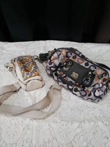 lot 21 image: Coach Signature Print Crossbody Bag with Floral Print Bag Set