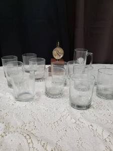 lot 30 image: Golf Tournament Trophy and Commemorative Glassware Set
