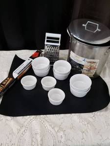 lot 34 image: Kitchen Cookware Bundle with Ramekins and Grater
