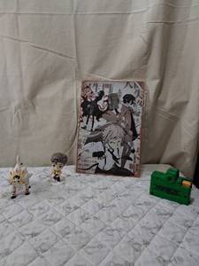 lot 69 image: Bungo Stray Dogs Anime metal wall decor  with Character Figures Set
