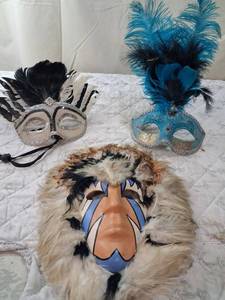 lot 88 image: Decorative Masquerade Mask Collection with Feathers