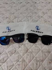 lot 98 image: PALESHY Polarized Sunglasses Set of 2 Pairs with Cases