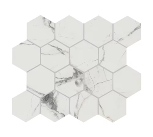 lot 15 image: MSI Lockson Mix White Marble Hexagon Mosaic Tiles - Retail $9