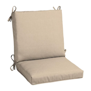 lot 34 image: Hampton Bay Outdoor Chair Cushion 6 Pack Set with Ties - Beige - Retail $268