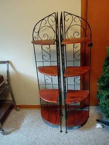 lot 961 image: 2 Corner Plant Stands or Shelves.  51 x 16 each