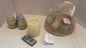 lot 1211 image: Pastel Votive and Jar Candles with remote Candle