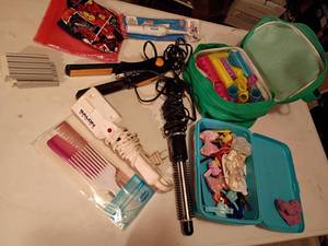lot 1237 image: Hair Products.   Curling Brush, Crimper, Hair Curlers and More