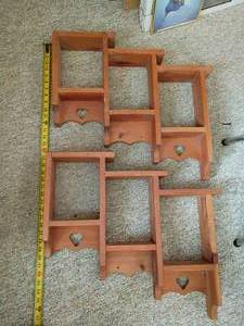 lot 1252 image: 2 Wooden Shelves   See pictures for sizes.