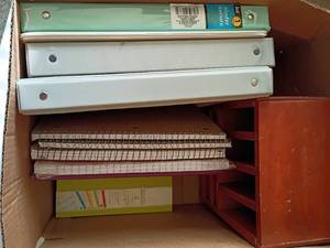 lot 1258 image: Office Items.  3 Ring Notebooks, Paper, Letter Sorter and More