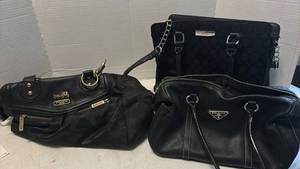lot 1310 image: Black Leather Handbag Collection