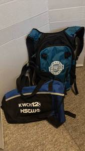 lot 1321 image: Genesis Health Club Gym Backpack with KWCH12 KSCW33 Branding