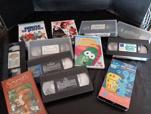 lot 2045 image: VHS tapes and DVDS