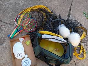 lot 2209 image: Net for Badminton and Volleyball, Badminton Set, Volleyballs and More