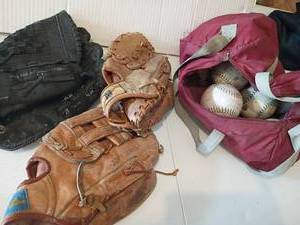 lot 2210 image: Rawlings Baseball Mitt, KC Mitt, Balls and More