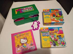 lot 2231 image: Barney Play Doh Play Box with more Play Doh Pirate Adventure and Eskimo Fun
