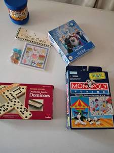 lot 2251 image: Games.  Dominoes, Puzzle, Travel Monopoly Jr. and More