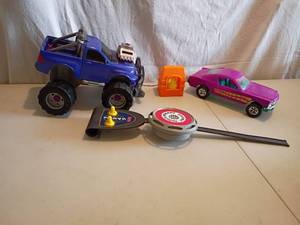 lot 2305 image: Vintage 1965 Ford Mustang Plastic Toy with 4x4 Truck and More