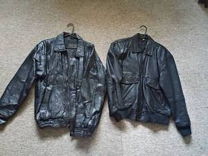 lot 1073 image: 2 Mens Leather Coats.  Large and XL