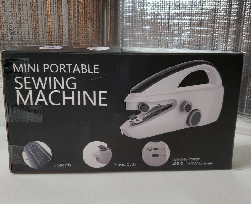 lot 24410 image: Mini Portable Sewing Machine 2 Speeds Thread Cutter Two Way Power USB or 4AA batteries