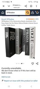 lot 62743 image: 5 Pcs Decorative Books Aesthetic Chic Faux Book Set for Room D�cor,Modern Home Decor Coffee Table Decor - Retail $20