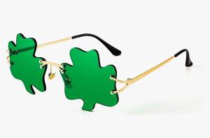 lot 62763 image: St. Patricks Day Irish Shamrock Sunglasses Lucky Green Leprechaun Costume Eyeglasses for Women Men B2369 - Retail $13