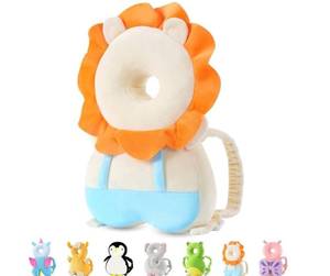 lot 62766 image: Baby Head Protector Backpack, Toddler Walking Fall Head Protection, Yellow lion - Retail $20