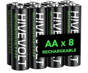lot 62769 image: Rechargeable AA Batteries, 2800mAh High Capacity Double A Battery NiMH Low Self Discharge, 8 Count - Retail $13