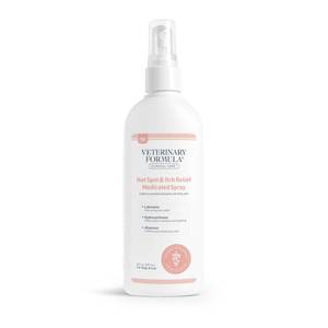 lot 62773 image: Veterinary Formula Clinical Care Hot Spot & Itch Relief Medicated Spray, 8oz Easy to Use Spray for Dogs & Cats Helps Alleviate Sensitive Skin, Scratching, and Licking of Coat (1 Pack) - Retail $8