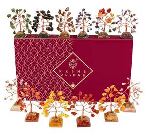 lot 62787 image: Set of 12 Crystal Tree of Life Gifts for Women, Seven Chakra Healing Crystals Bring Positive Energy, Good Luck, Money, Feng Shui Home & Office Desk Decor, Fathers Day Gifts for Dad - Retail $40