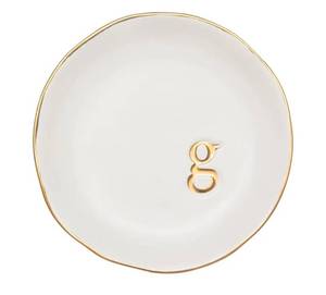 lot 62788 image: Ceramic Jewelry Tray, Decorative Trinket Dish for Rings Earrings Necklaces Bracelet Watch Keys, Birthday Mothers Day Christmas Gift for Women, 4.75, White Surface (G) - Retail $16